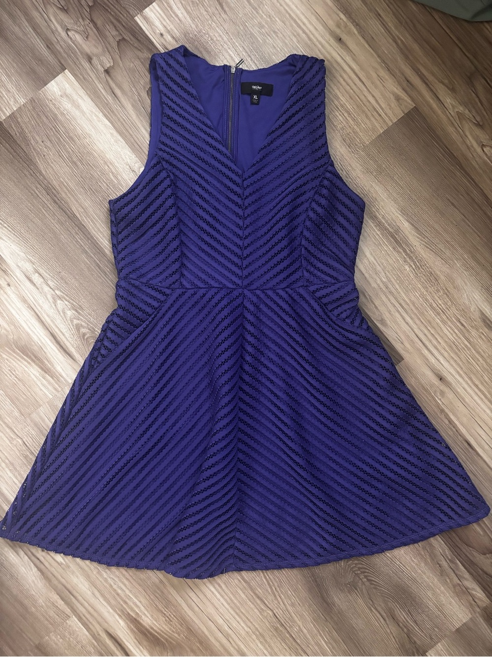 Vince Camuto Royal Purple Textured Fit-and-Flare Dress